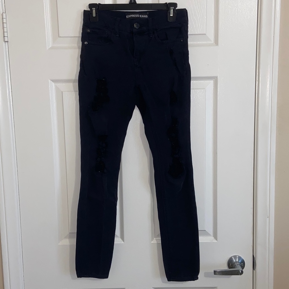 Black Distressed Skinny Jeans
